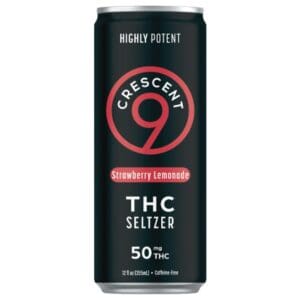 Crescent 9 Strawberry Lemonade Delta 9 infused drink, 50mg D9 THC, 12oz can