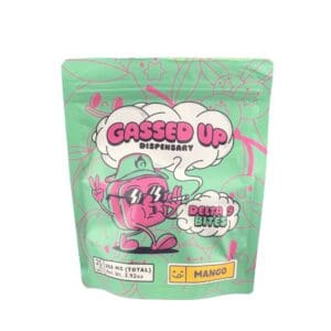 Gassed Up Mango Delta 9 gummies, 25mg per piece, 10-count pack