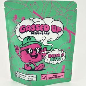 Gassed Up Pink Grapefruit Delta 9 gummies, 25mg per piece, 10 count pack