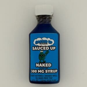 Sauced Up SF Naked D9 syrup, 300mg, 4oz bottle, flavorless and sugar free with monk fruit, made by Gassed Up