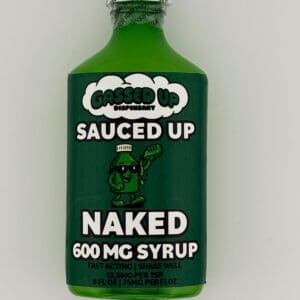 Sauced Up CS Naked D9 Syrup 600mg 8oz bottle, flavorless cane sugar syrup made by Gassed Up