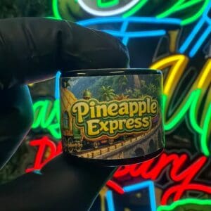 Gas Gang Pineapple Express live rosin, 1g jar of solventless cannabis concentrate