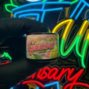 Gas Gang Guava live rosin, 1g jar of solventless live rosin concentrate