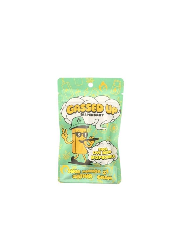 Gassed Up - Live Resin Disposable - Sour Mimosa - 2g Gassed Up Sour Mimosa 2g live resin disposable vape, sativa