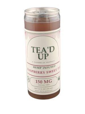 Tea'd Up Raspberry Sweet Tea Delta 9 infused drink, 150mg, 12oz, made in-house by Gassed Up