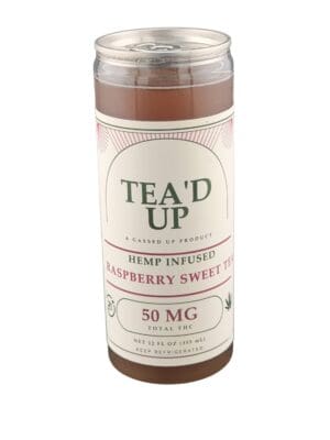Tea'd Up Raspberry Sweet Tea Delta 9 infused drink, 12oz, 50mg, made by Gassed Up