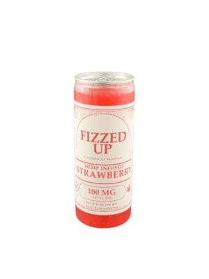 Fizzed Up Strawberry infused drink, 12oz, 100mg Delta 9 THC, made in-house by Gassed Up