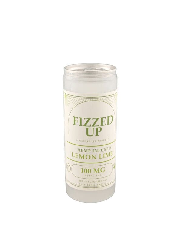 Fizzed Up Lemon Lime D9 100mg infused drink, 12oz, made in-house by Gassed Up