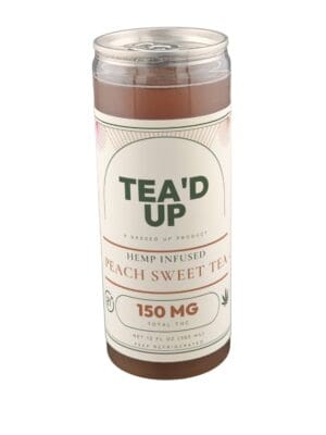 Tea'd Up Peach Sweet Tea 12oz Delta 9 infused drink with 150mg D9, made in-house by Gassed Up